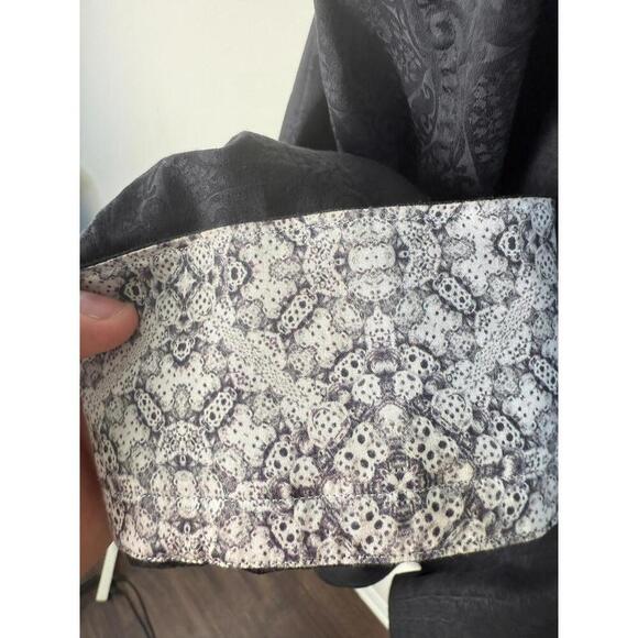 Robert Graham Textured Geometric Flip Cuff Black XXXXL 4XL Long Sleeve - Picture 5 of 8